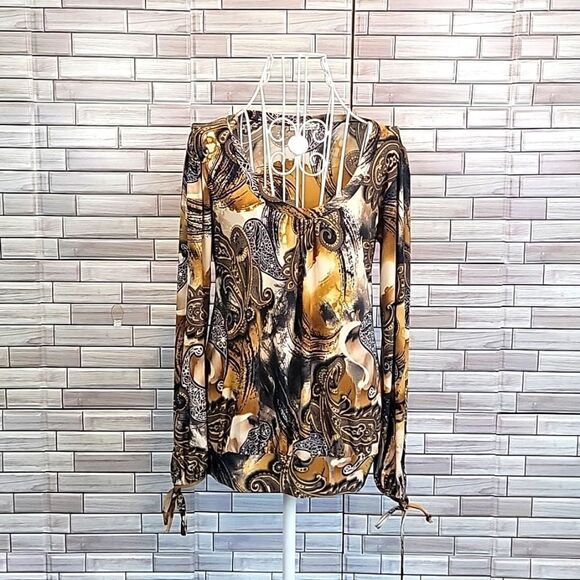 Ma-Vie paisley print blouse Women's Size M - Picture 1 of 10